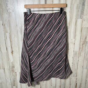 Vintage 90s Worthington Stripe Asymmetrical Midi‎ Skirt Womens Size 10/Medium